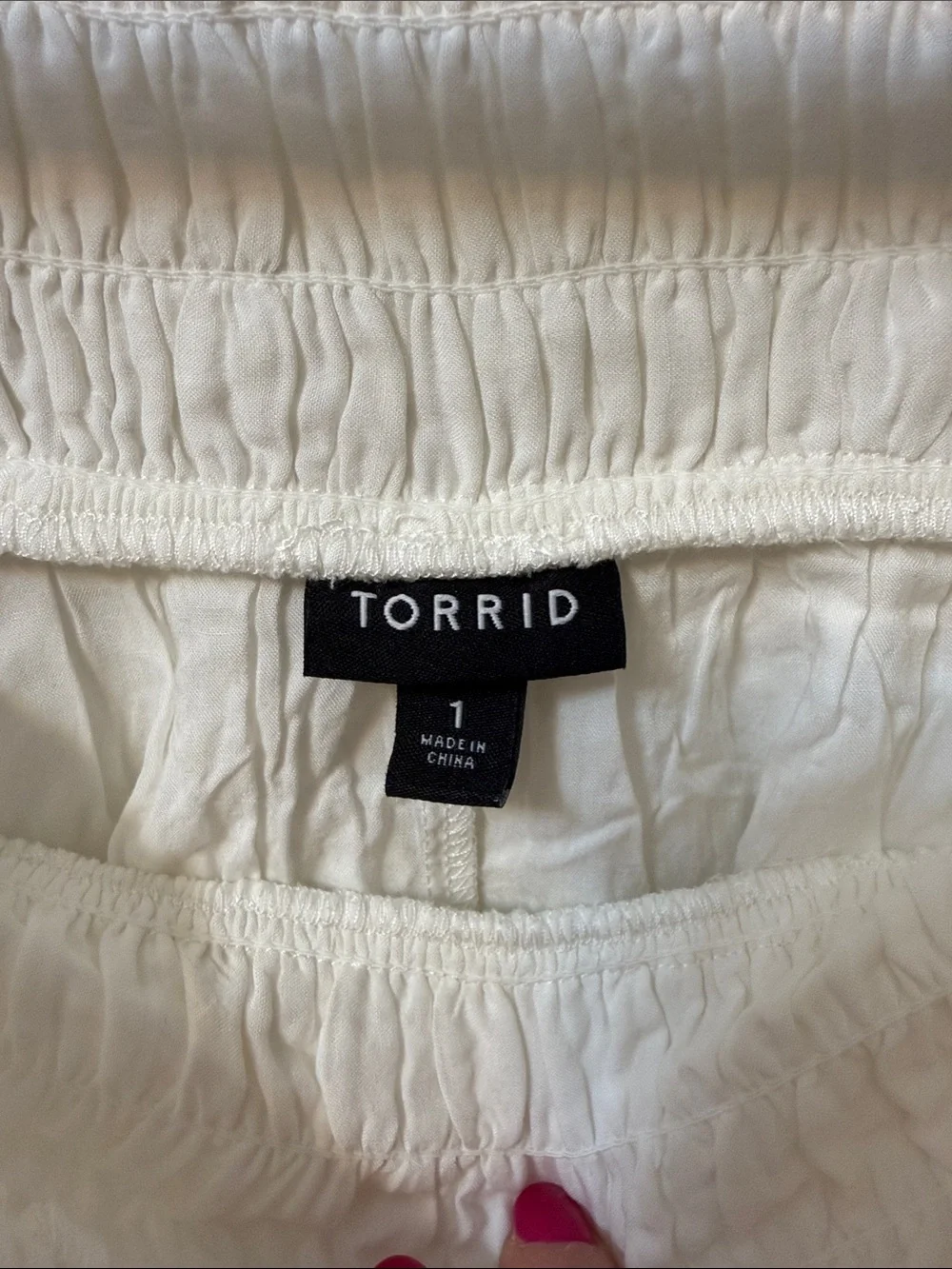 torrid White Embroidered Smocked-Waist Circle Skirt - Picture 2 of 4
